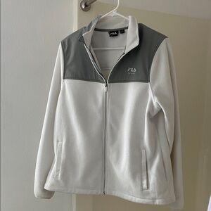 Fila White and Gray Fleece Jacket